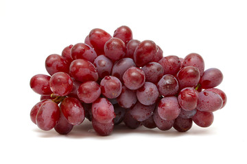 bunch of red grapes isolated on white