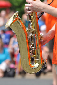 Playing Saxophone in Parade
