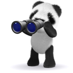 3d Teddy looks through binoculars © Steve Young