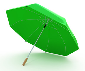 Opened green umbrella