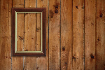 frame on wooden wall