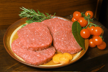 hamburger di bovino adulto piatto