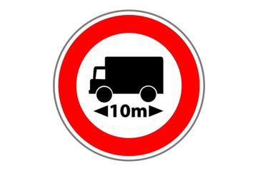 Interdit aux poids lourd de plus de 10 m de long