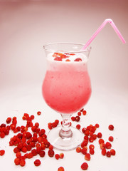 cocktail with wild strawberry fruit