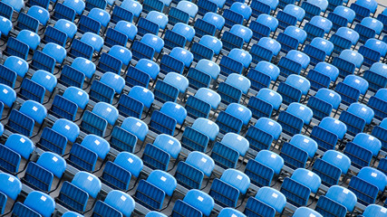 Empty blue stadium seats