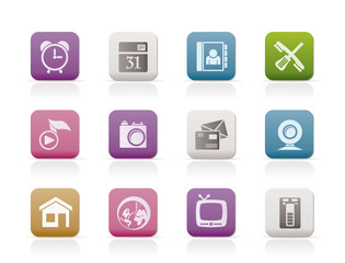 mobile phone and computer icons - vector icon set