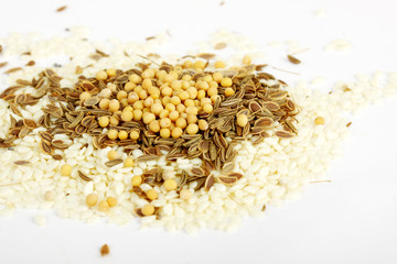 mix variety of colorful spices