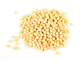 dried pea seeds isolated on white