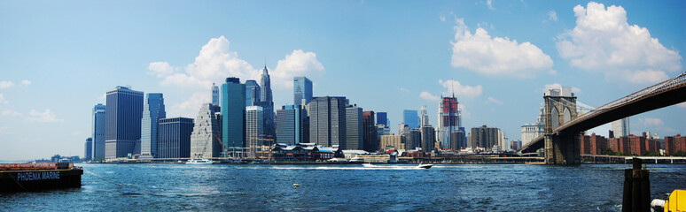New York City skyline and Brooklyn Bridge