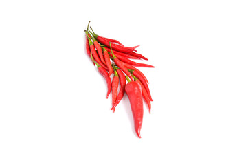 Tasty  red peppers  on a white background.