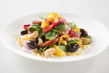 Tasty Fresh Salad with Chorizo and Nuts