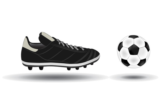 soccer ball and shoes vector illustration