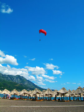 Famous Becici beach, Montenegro