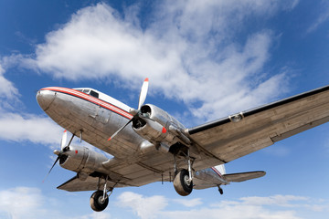 Naklejka premium Restored vintage airplane DC-3