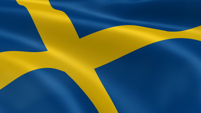 Swedish flag in the wind