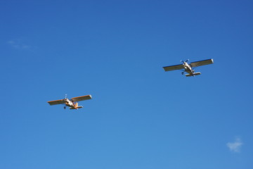 airplane on a background dark blue sky