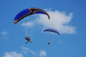 a paraglider is in sky