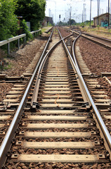 railroad track and switch point