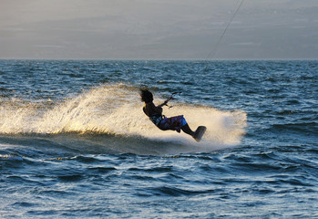 Sky-surfing on lake Kinneret