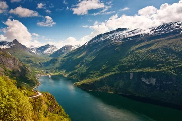 Fotobehang Scandinavië Geirangerfjord, Noorwegen)