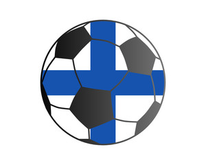 Fototapeta premium Fahne von Finnland und Fußball