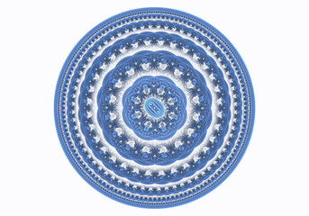 Blue and White Layered Disc