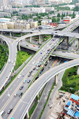 Fototapeta premium overpass and a lot of cars in Hangzhou