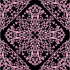 pink abstrat square pattern on black