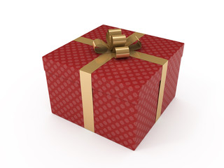 Gift box with gold ribbon