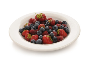 berry mixture in a white plate - 23955194