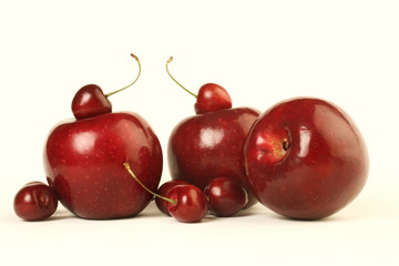 red apples and cherries