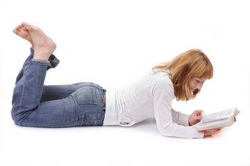 girl reading a book