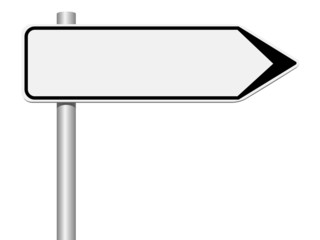 Panneau directionnel blanc