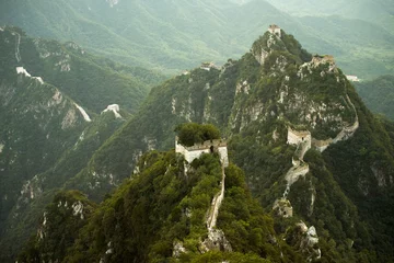 Rolgordijnen Jiankou Great Wall China Steep Mountains © Pius Lee