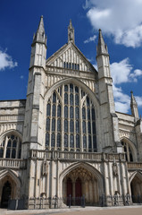 Fototapeta premium Winchester cathedral front facade and entrance