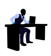 African American Male Business Silhouette