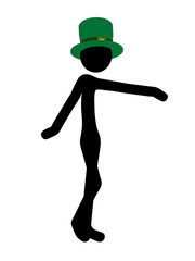 St. Patricks Day Stickman Illustration Silhouette