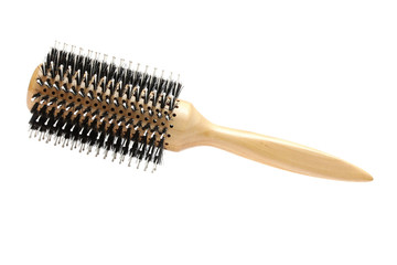 Professional hairdresser round hairbrush isolated on white