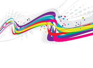 abstract rainbow wave line