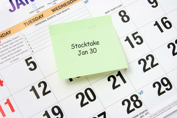 Post-It Note on Calendar