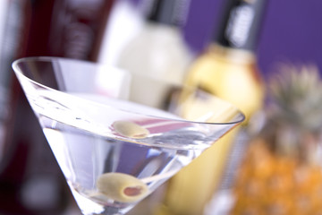 Cocktail Martini im Glas in Nahaufnahme