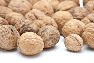 Walnuts in closeup