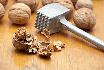 Walnuts in closeup