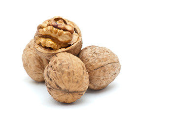 Walnuts in closeup