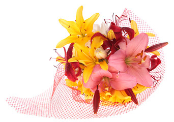 bouquet lily,  isolated.