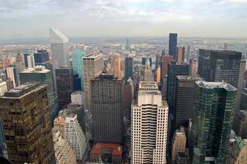 Fototapeta na wymiar View of Manhattan above top of the Rock