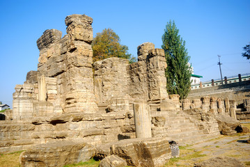Obraz premium Hindu temple ruins, Avantipur, Kashmir, India