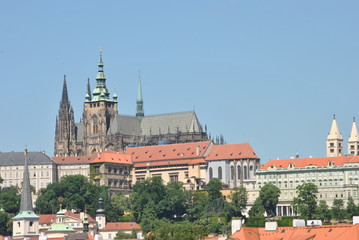 Fototapeta na wymiar Prague castel and Saint Vitus cathedral