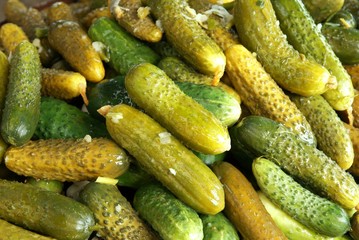 sour cucumbers small salty
