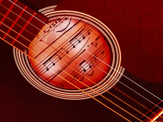 guitar and notes